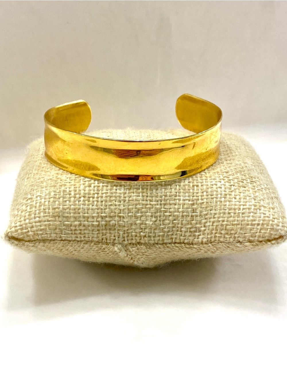 Chunky Gold Cuff Bracelet Concave Wide Curved Metal Statement Bangle Minimalist